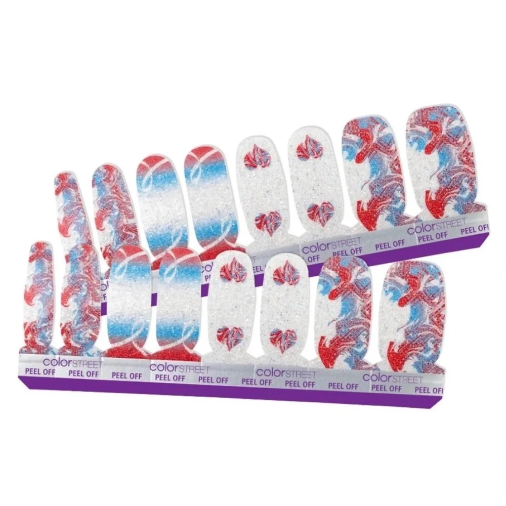 *Retired* Color Street: Take My Hand | Patriotic Red White Blue Heart Ribbon - Picture 8 of 8